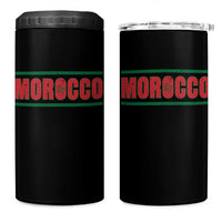 Proud Moroccan Vintage Marocco Flag Green Stripes 4 in 1 Can Cooler Tumbler
