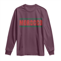 Proud Moroccan Vintage Marocco Flag Green Stripes Long Sleeve Shirt