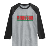 Proud Moroccan Vintage Marocco Flag Green Stripes Raglan Shirt