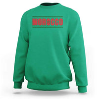 Proud Moroccan Vintage Marocco Flag Green Stripes Sweatshirt
