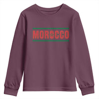 Proud Moroccan Vintage Marocco Flag Green Stripes Youth Sweatshirt