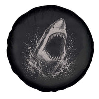 Vintage Great White Shark Jaw Graphic Spare Tire Cover Marine Life Gifts