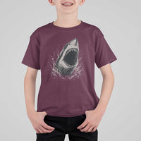 Vintage Great White Shark Jaw Graphic T Shirt For Kid Marine Life Gifts