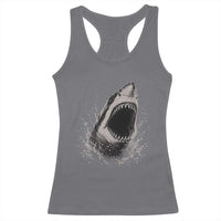 Vintage Great White Shark Jaw Graphic Racerback Tank Top Marine Life Gifts