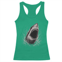Vintage Great White Shark Jaw Graphic Racerback Tank Top Marine Life Gifts