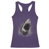 Vintage Great White Shark Jaw Graphic Racerback Tank Top Marine Life Gifts