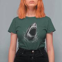 Vintage Great White Shark Jaw Graphic T Shirt For Women Marine Life Gifts