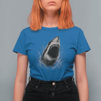Vintage Great White Shark Jaw Graphic T Shirt For Women Marine Life Gifts