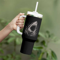 Vintage Great White Shark Jaw Graphic Tumbler With Handle Marine Life Gifts
