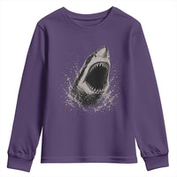 Vintage Great White Shark Jaw Graphic Youth Sweatshirt Marine Life Gifts