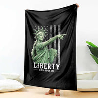 Liberty Has Spoken Throw Blanket Funny Basketball Statue of Liberty Pointing Meme