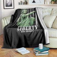 Liberty Has Spoken Throw Blanket Funny Basketball Statue of Liberty Pointing Meme