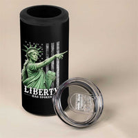 Liberty Has Spoken 4 in 1 Can Cooler Tumbler Funny Basketball Statue of Liberty Pointing Meme