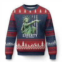 Liberty Has Spoken Ugly Christmas Sweater Funny Basketball Statue of Liberty Pointing Meme
