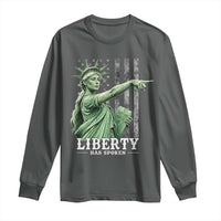 Liberty Has Spoken Long Sleeve Shirt Funny Basketball Statue of Liberty Pointing Meme