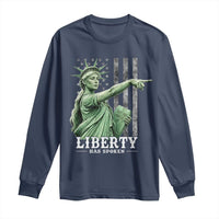 Liberty Has Spoken Long Sleeve Shirt Funny Basketball Statue of Liberty Pointing Meme