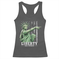 Liberty Has Spoken Racerback Tank Top Funny Basketball Statue of Liberty Pointing Meme