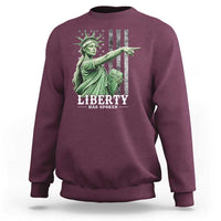Liberty Has Spoken Sweatshirt Funny Basketball Statue of Liberty Pointing Meme