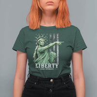 Liberty Has Spoken T Shirt For Women Funny Basketball Statue of Liberty Pointing Meme