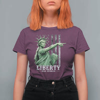 Liberty Has Spoken T Shirt For Women Funny Basketball Statue of Liberty Pointing Meme