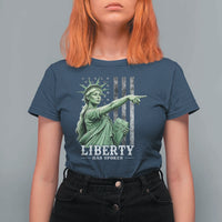 Liberty Has Spoken T Shirt For Women Funny Basketball Statue of Liberty Pointing Meme