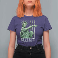 Liberty Has Spoken T Shirt For Women Funny Basketball Statue of Liberty Pointing Meme