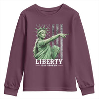 Liberty Has Spoken Youth Sweatshirt Funny Basketball Statue of Liberty Pointing Meme