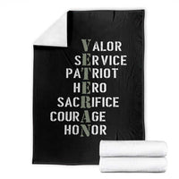 Veterans Valor Service Patriot Hero Sacrifice Courage Honor Throw Blanket - Wonder Print Shop