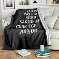 Veterans Valor Service Patriot Hero Sacrifice Courage Honor Throw Blanket - Wonder Print Shop
