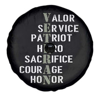 Veterans Valor Service Patriot Hero Sacrifice Courage Honor Spare Tire Cover - Wonder Print Shop