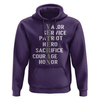 Veterans Valor Service Patriot Hero Sacrifice Courage Honor Hoodie - Wonder Print Shop