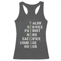 Veterans Valor Service Patriot Hero Sacrifice Courage Honor Racerback Tank Top - Wonder Print Shop