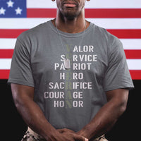 Veterans Valor Service Patriot Hero Sacrifice Courage Honor T Shirt - Wonder Print Shop