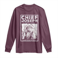 Native American Chief Joseph Long Sleeve Shirt Leader Of The Nez Perce Indian History - Wonder Print Shop