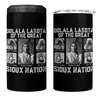 Oglala Lakota Of The Great Sioux Nation 4 in 1 Can Cooler Tumbler Native American Chiefs - Wonder Print Shop