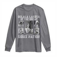 Oglala Lakota Of The Great Sioux Nation Long Sleeve Shirt Native American Chiefs - Wonder Print Shop