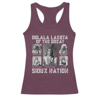 Oglala Lakota Of The Great Sioux Nation Racerback Tank Top Native American Chiefs - Wonder Print Shop