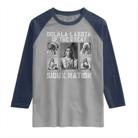 Oglala Lakota Of The Great Sioux Nation Raglan Shirt Native American Chiefs - Wonder Print Shop