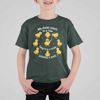 My Duck Arent In A Row They Are In A Circle Passing A Joint T Shirt For Kid Funny Duck Weed Marijuana Lover