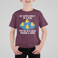 My Duck Arent In A Row They Are In A Circle Passing A Joint T Shirt For Kid Funny Duck Cannabis Cigarette
