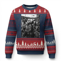 Funny Cryptid Creatures Selfie Ugly Christmas Sweater Bigfoot Alien Cryptozoology Fantasy Mythical Monsters