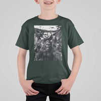 Funny Cryptid Creatures Selfie T Shirt For Kid Bigfoot Alien Cryptozoology Fantasy Mythical Monsters