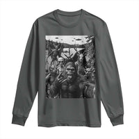 Funny Cryptid Creatures Selfie Long Sleeve Shirt Bigfoot Alien Cryptozoology Fantasy Mythical Monsters