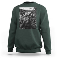 Funny Cryptid Creatures Selfie Sweatshirt Bigfoot Alien Cryptozoology Fantasy Mythical Monsters