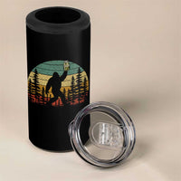 Funny Bigfoot Pickles Lover 4 in 1 Can Cooler Tumbler Retro Sasquatch Cucumber Food Lover