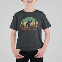 Funny Bigfoot Pickles Lover T Shirt For Kid Retro Sasquatch Cucumber Food Lover