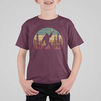 Funny Bigfoot Pickles Lover T Shirt For Kid Retro Sasquatch Cucumber Food Lover