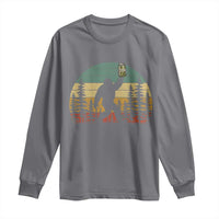 Funny Bigfoot Pickles Lover Long Sleeve Shirt Retro Sasquatch Cucumber Food Lover