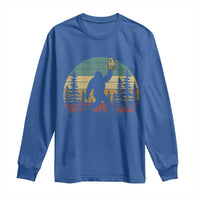 Funny Bigfoot Pickles Lover Long Sleeve Shirt Retro Sasquatch Cucumber Food Lover