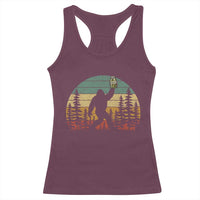 Funny Bigfoot Pickles Lover Racerback Tank Top Retro Sasquatch Cucumber Food Lover